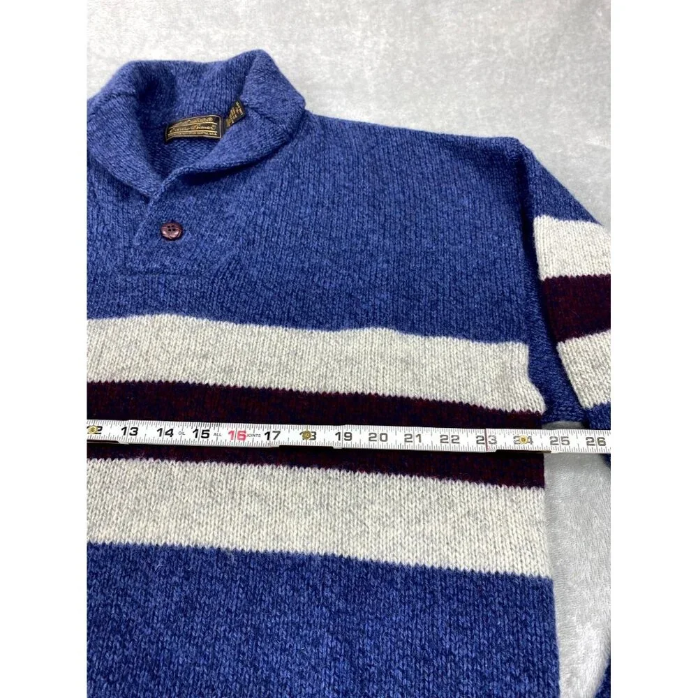 Vtg Eddie Bauer Sweater Men XL Wool Knitted Ribbed Hem Fisherman Boatcore Preppy